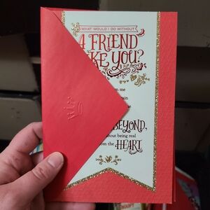 Hallmark Red and Gold Friendship Card